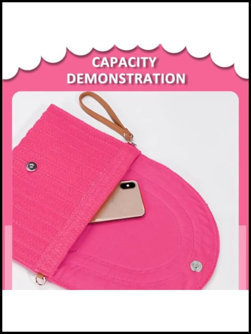 Straw Crossbody Bag for Women, Bohemian Handmade Woven Clutch with Tassels,